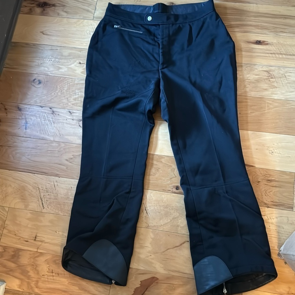 Bogner black Sz 16 Ski Snow Pants back bottom leg zippers women’s